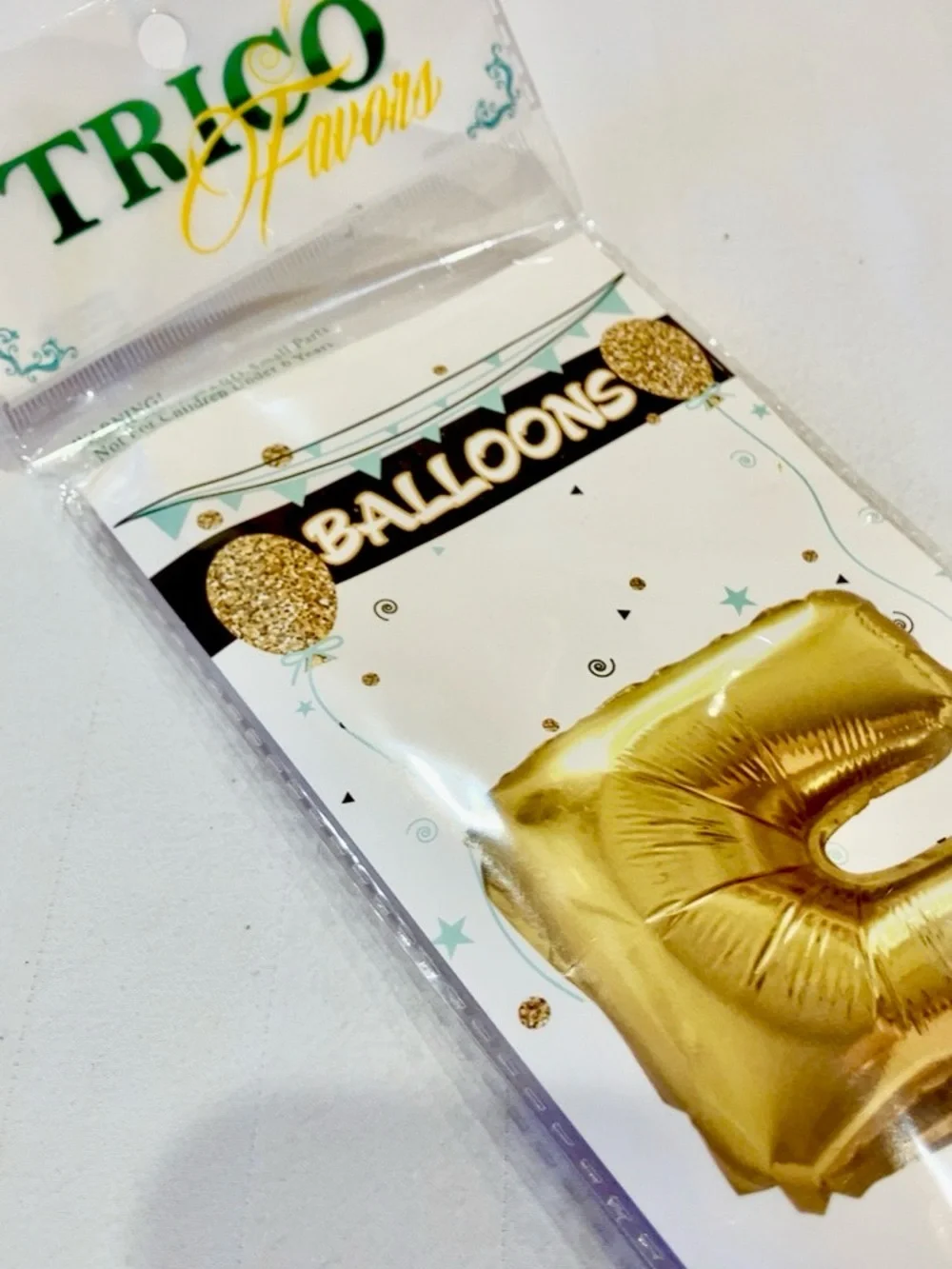 Gold Foil Number 5 Balloon - Party Decoration